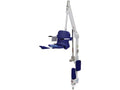 Aqua Creek Neptune F-NPTN-T white above ground pool lift with a tan seat