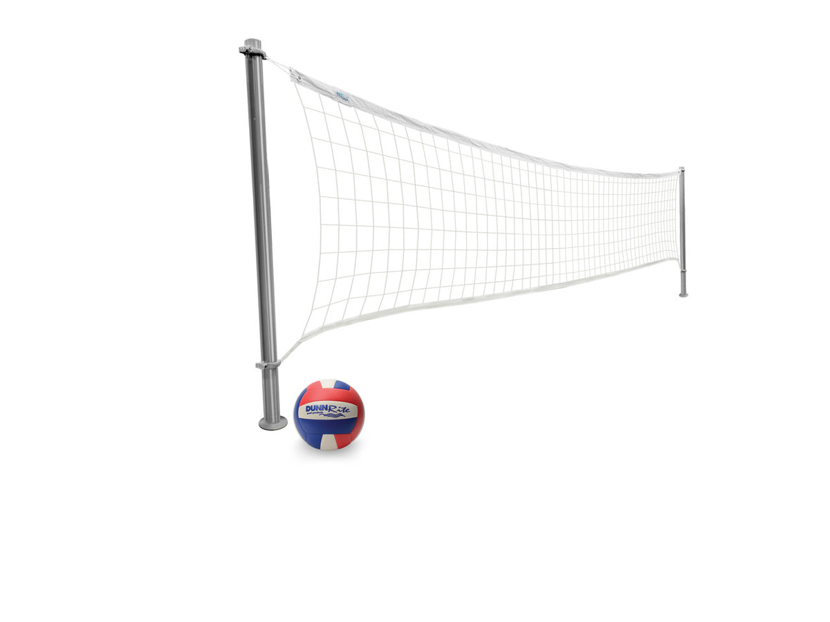 Dunn-Rite DMV190-238 Stainless DeckVolley regulation size pool volleyball set