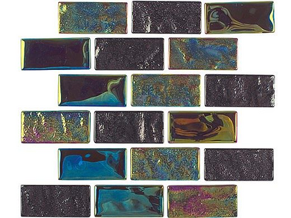 National Pool Tile Equinox Aurora Multicolor 1x2 in. Glass Mosaic Tile, EQX-AURORA1X2