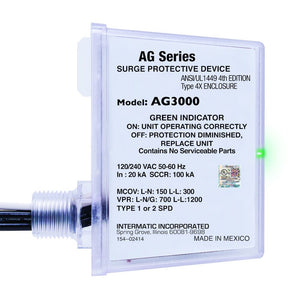 Intermatic AG3000 three mode surge protective device in an outdoor enclosure