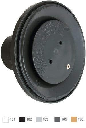 AquaStar 4DIV101 4 inch white adjustable floor return fitting with water stop