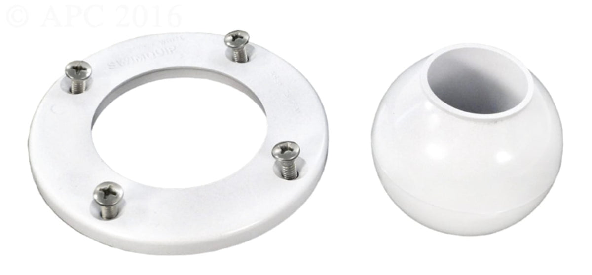 Sta-Rite 08428-0125 SwimQuip white inlet face plate and eyeball kit with screws