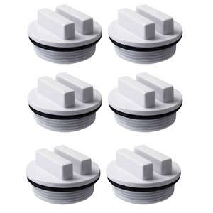 Six pack of 1-1/2 inch threaded pool winterizing plugs with o-rings