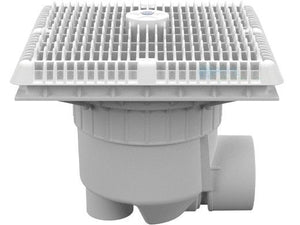 AquaStar WAV12WR103SSB 12 inch square Wave suction outlet cover in light gray with sump