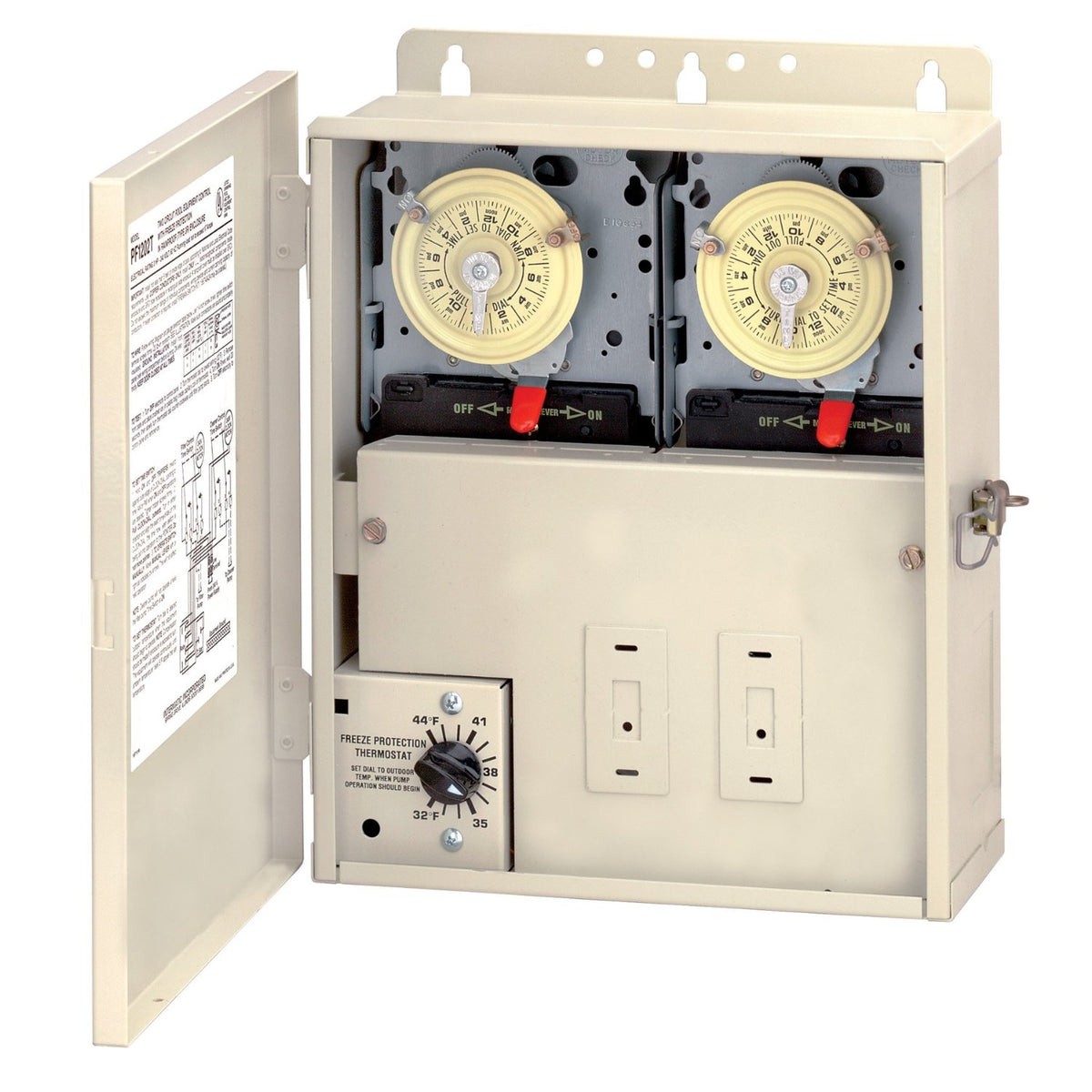 Intermatic PF1202T multi circuit freeze protection dual timer switch in its enclosure