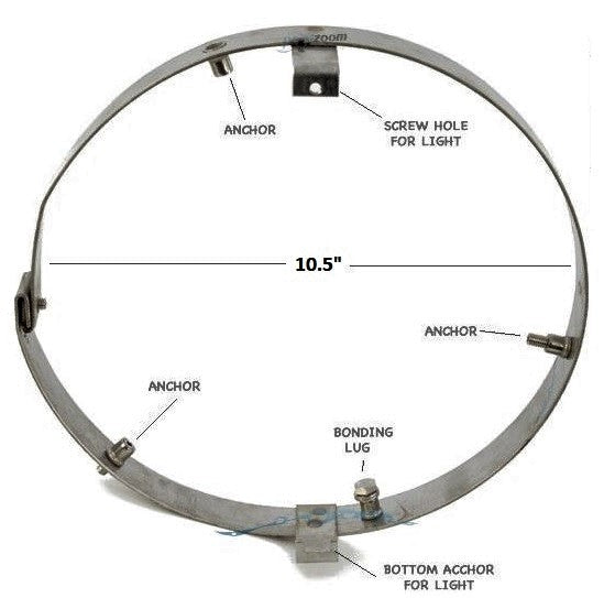 CMP 25549-500-000 stainless steel pool light adapter repair ring