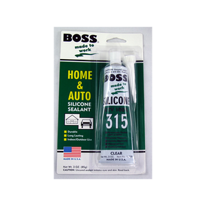 Boss PLB103C clear silicone sealant, 3 oz. tube