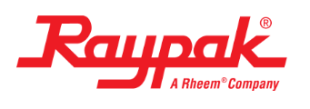 Raypak logo, placeholder image for the H000329 100K temp sensor kit