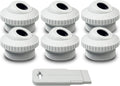 Aquamoto white 3/4 inch eyeball return jet fittings, pack of 6 with installation tool