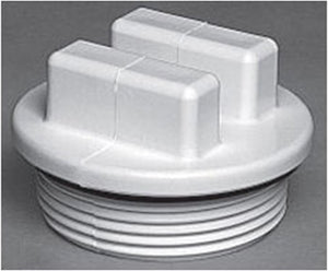 Waterway 400-6650 two inch MPT plug with o-ring in white