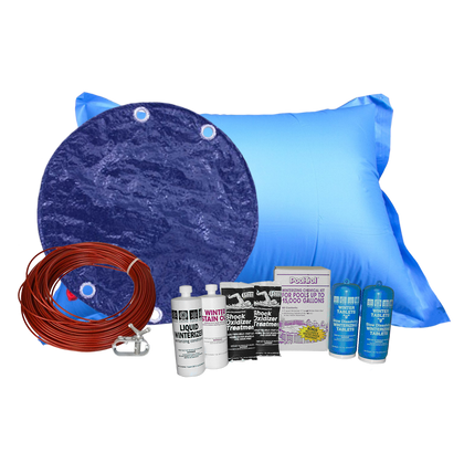 Royal 21 ft round solid winter cover bundle with chemical kit and air pillow