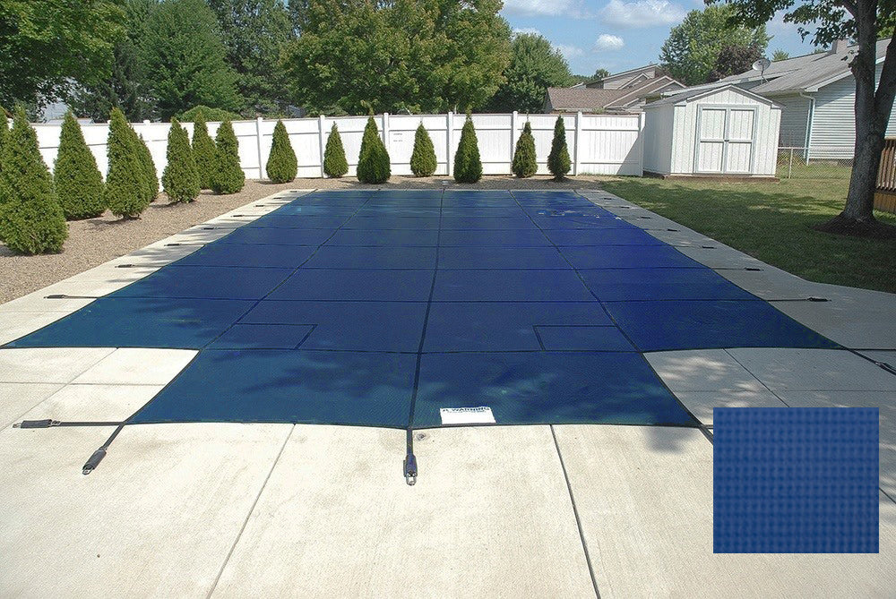 PoolTux CSPTBS16322 Emperor Solid 16 x 32 ft left step safety cover, blue