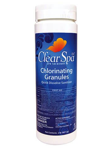 Clear Spa CSDD002 chlorinating granules, 2 pound bottle