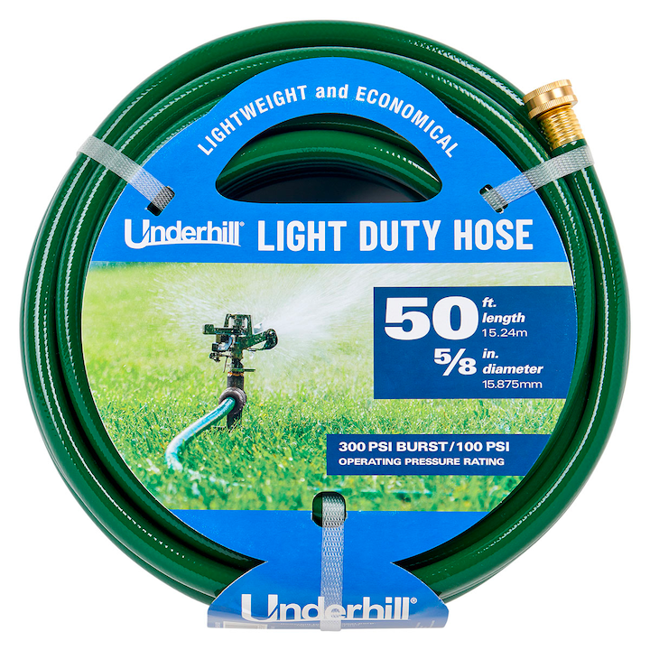 Underhill H58-050LW light duty hose, 5/8 inch by 50 feet