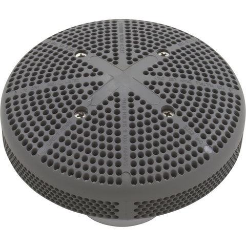 Super-Pro 25215-001-000 gray fiberglass Hi-Flo suction fitting with 6 in. cover, wall fitting and nut