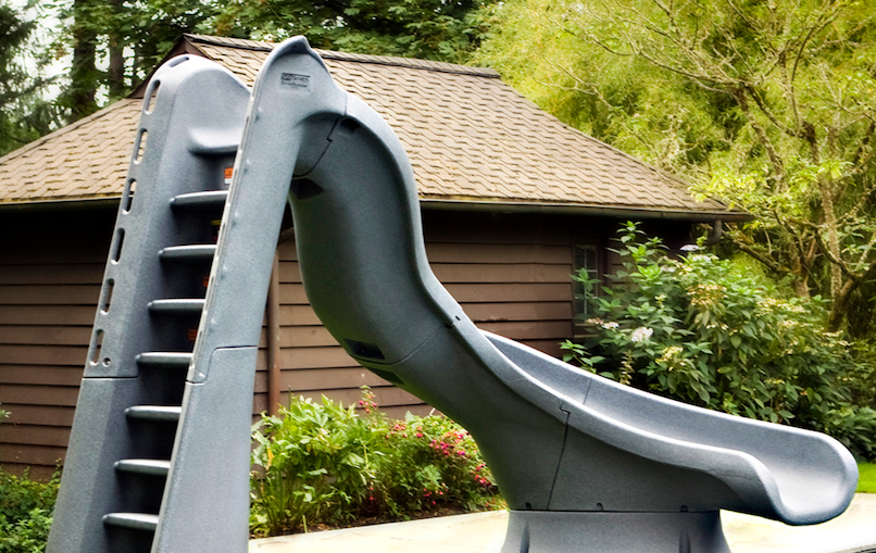 S.R. Smith TurboTwister complete pool slide 688-209-58224, left turn, Gray Granite