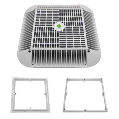 AquaStar 1216101 white square anti-entrapment suction outlet cover with mud frame