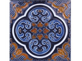 National Pool Tile Casablanca Deco Series 6x6 pool tile in Cobalt Rust, CAS200