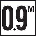 Inlays C622709 depth marker tile reading 0.9 M, 6 by 6 inch non-skid deck tile