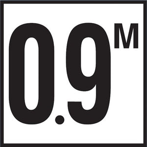 Inlays C622709 depth marker tile reading 0.9 M, 6 by 6 inch non-skid deck tile
