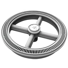 AquaStar Full Circle FC20103 20 inch drain cover in light gray with center cap and screws