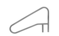 Saftron CBRTD-354-GG graphite 3-bend cross-braced return-to-deck handrail