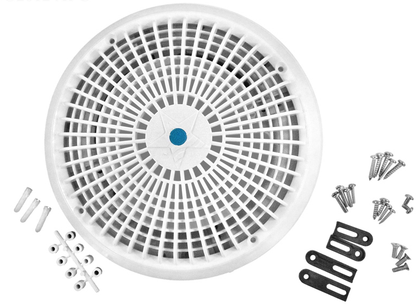 AquaStar A10RCFR101 10 inch white universal round main drain cover with adapter kit