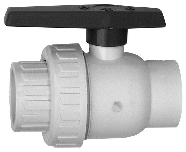 SuperPro 25802-150-000 1-1/2 inch slip x slip PVC ball valve with union