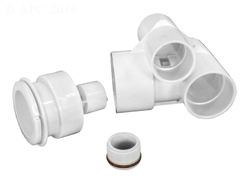 Waterway 229-1110 Poly Storm gunite jet body, 1-1/2 in. x 2 in. tee, white