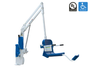 Aqua Creek Scout Excel pool lift, white frame with blue seat