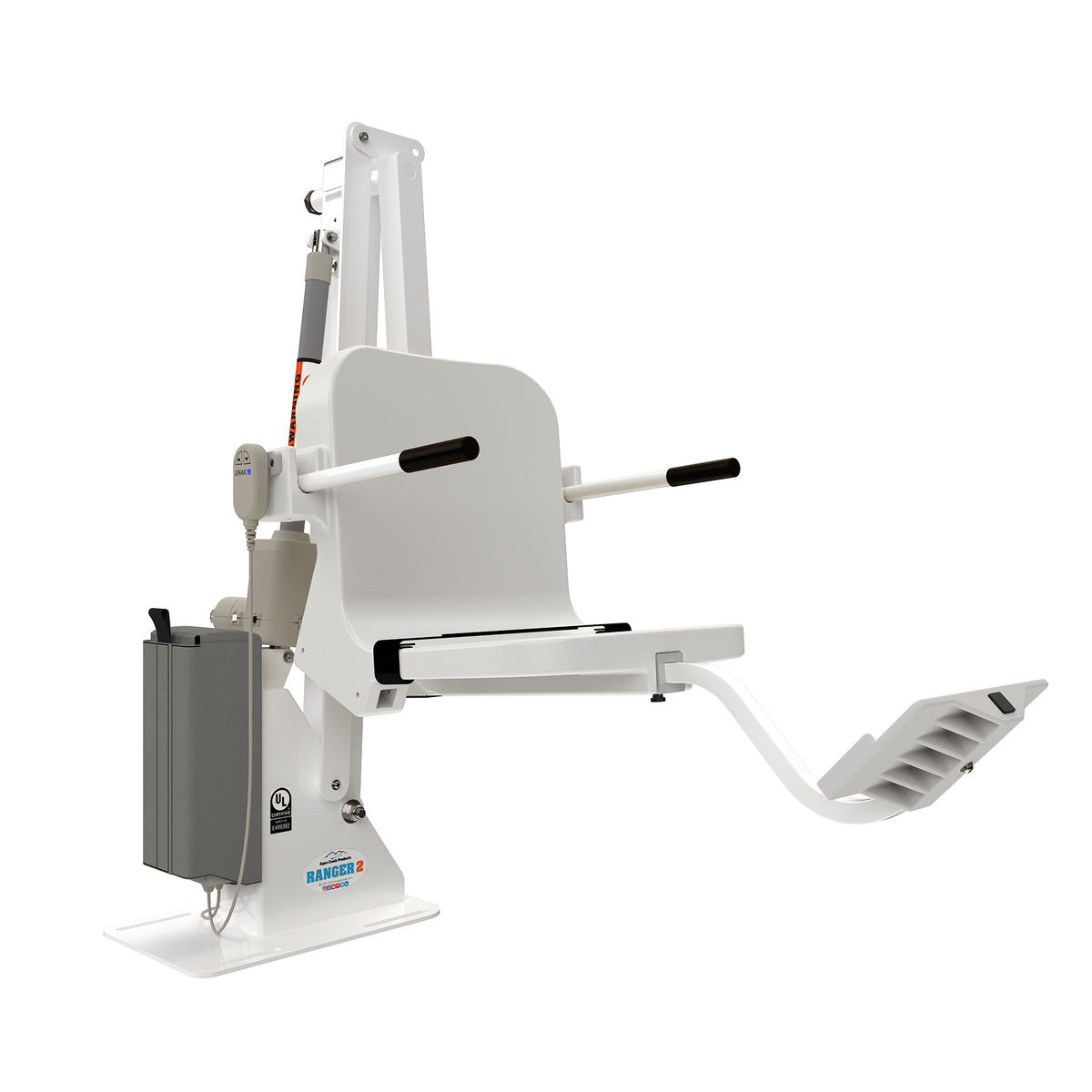 Aqua Creek Ranger 2 pool lift F-RNGR2-W, white frame with a white seat