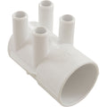 Waterway 672-7370 manifold, 2 inch slip x dead end with four 3/4 inch barb ports