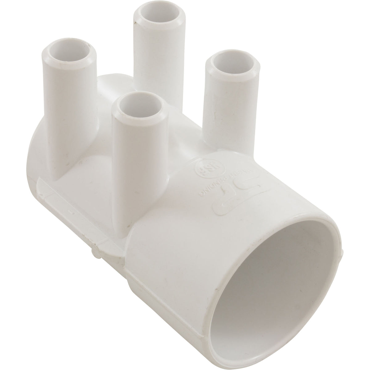 Waterway 672-7370 manifold, 2 inch slip x dead end with four 3/4 inch barb ports