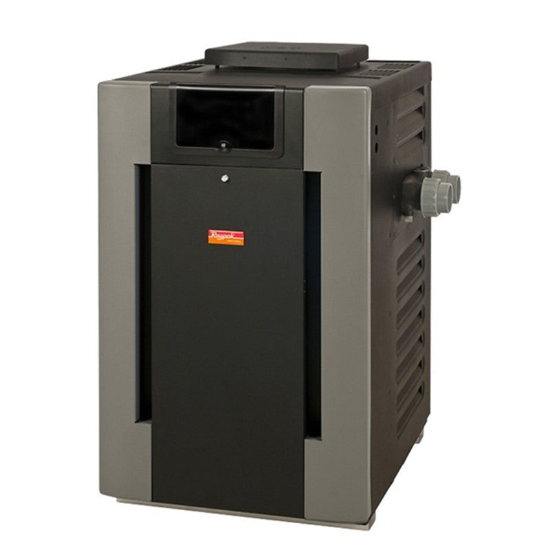 Raypak P-R406A-EP-X 399K BTU propane pool and spa heater with cupro-nickel heat exchanger, front view