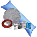 PoolTux King 12'x18' oval solid winter cover bundle with chemical closing kit and air pillow