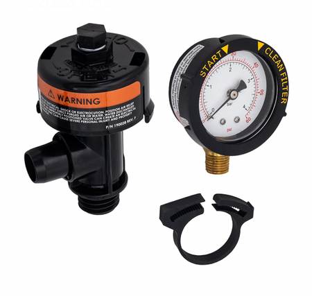Pentair 98209800 high flow manual air relief valve assembly with pressure gauge
