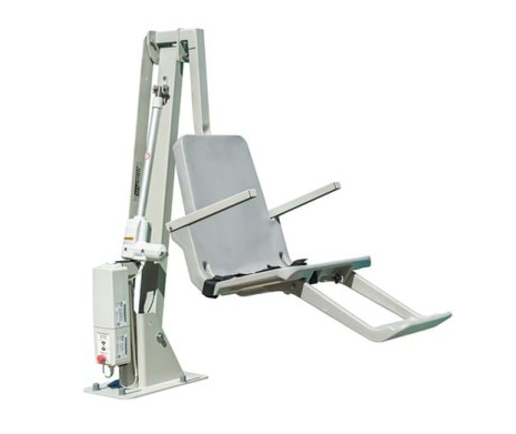 S.R. Smith multiLift2 580-0000N flange mounted ADA pool lift in Gray Mist