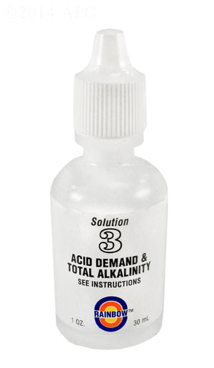 Pentair R161185 Solution #3 Acid Demand T/A 1 oz test reagent bottle