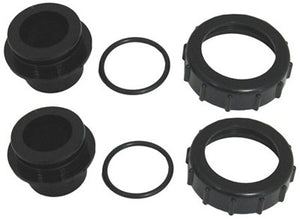 Pentair 270004 genuine OEM bulkhead union kit, 1-1/2 in and 2 in, black