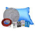 24 ft round solid winter cover bundle with chemical closing kit and air pillow