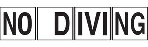 Inlays C622000 NO DIVING 6 by 24 inch non-skid deck tile with 4 inch letters