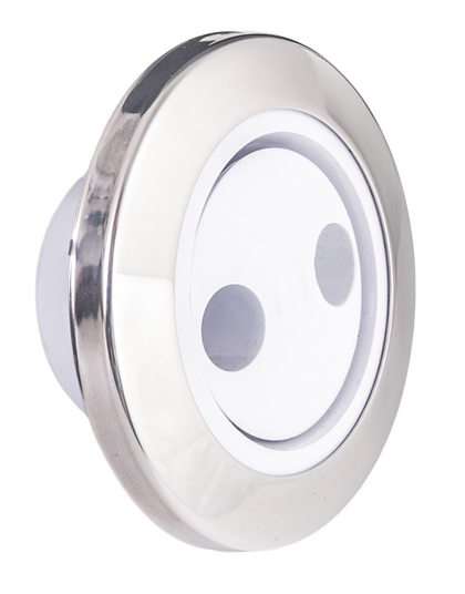 CMP 23315-030-200 Spa Master 1.5 inch jet internal pulsator in white and stainless steel