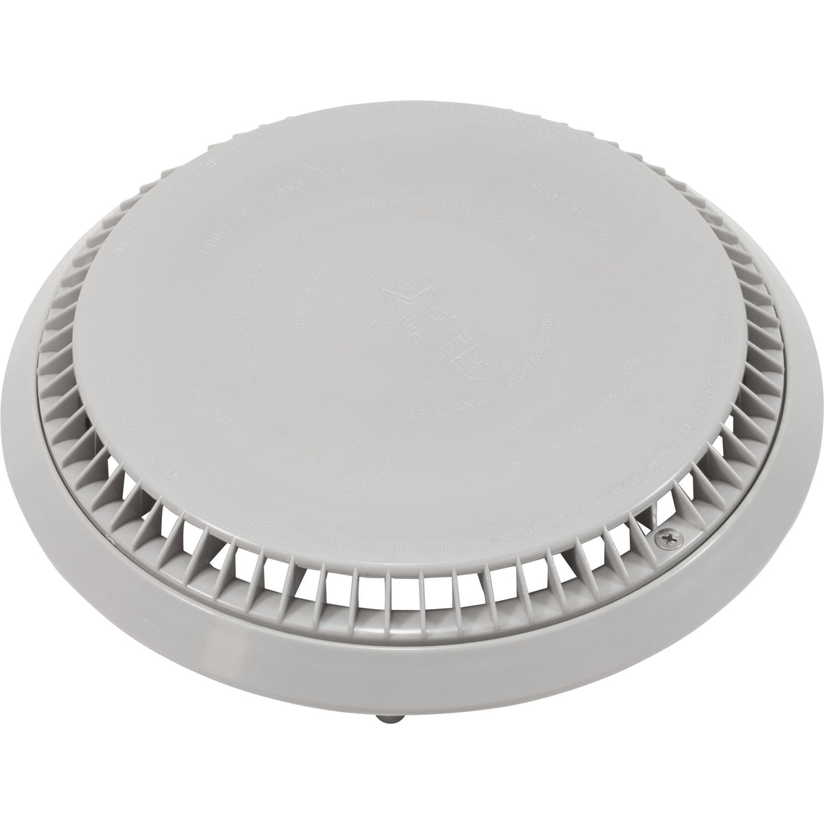 AquaStar 10AVR103 10 inch round light gray anti-entrapment suction outlet cover