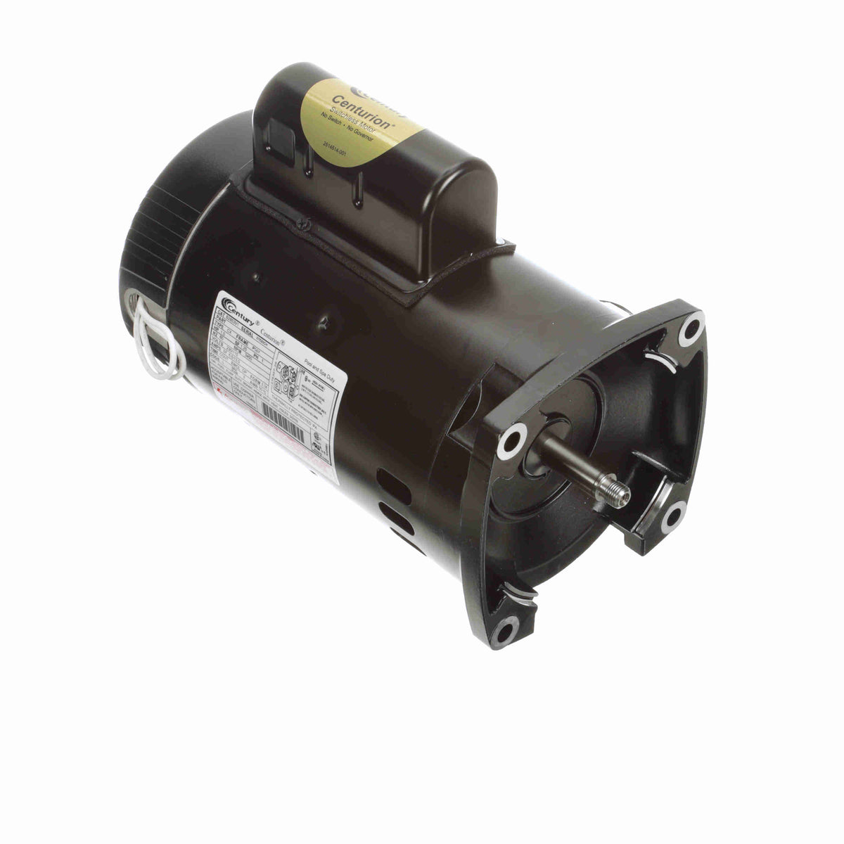 Century B2853V1 1 HP square flange pool pump motor, front view