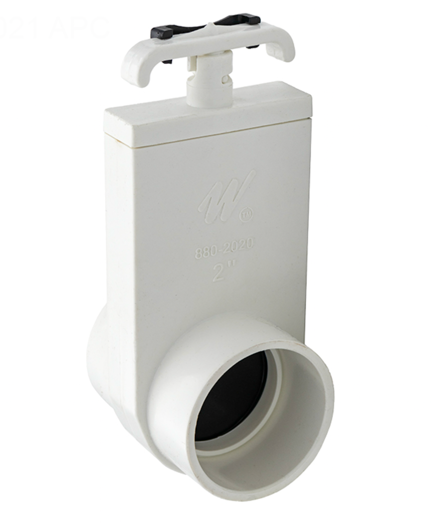 Waterway 880-2020 2 in. slice valve, 2 in. slip by 2 in. slip, white