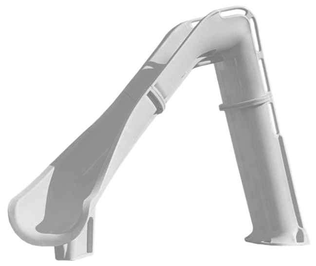 Global Pool Products GPPS-BAX7-SQ-L Bad Axe X7 left turn pool slide in Silver Quartz