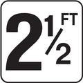 Inlays V620025 vinyl stick-on skid resistant pool depth marker tile marked 2-1/2 FT