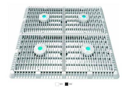 AquaStar WAV18WRNF101 18 by 18 inch white Square Wave suction outlet cover set
