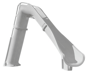 Global Pool Products GPPS-BAX7-SQ-R Bad Axe X7 right turn pool slide in Silver Quartz