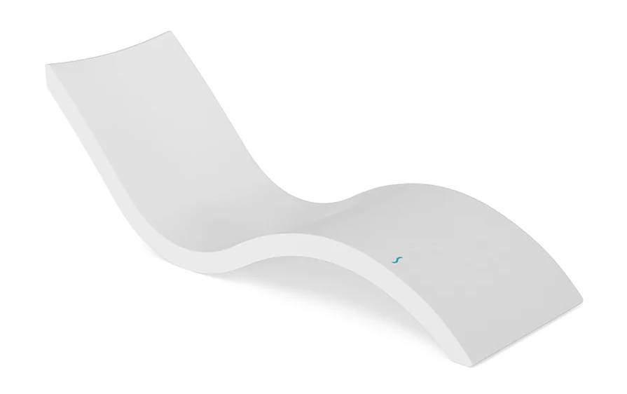 Ledge Lounger Signature Chaise in white, in pool lounger for sun shelves